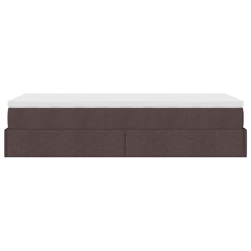 Ottoman-Bett mit Matratze Dunkelbraun 100x200 cm Stoff