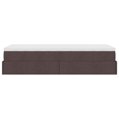 Ottoman-Bett mit Matratze Dunkelbraun 100x200 cm Stoff