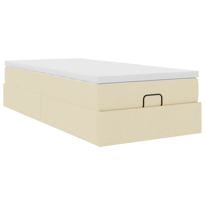 Ottoman-Bett mit Matratze Creme 100x200 cm Stoff