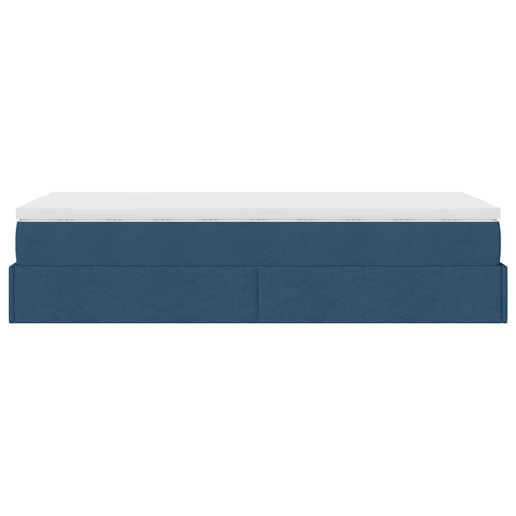 Ottoman-Bett mit Matratze Blau 100x200 cm Stoff