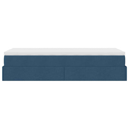 Ottoman-Bett mit Matratze Blau 100x200 cm Stoff