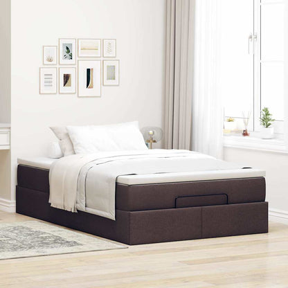 Ottoman-Bett mit Matratze Dunkelbraun 120x200 cm Stoff