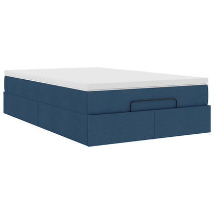 Ottoman-Bett mit Matratze Blau 120x200 cm Stoff