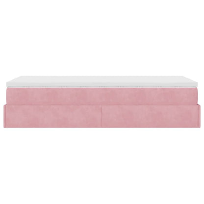 Ottoman-Bett mit Matratze Rosa 80x200 cm Samt