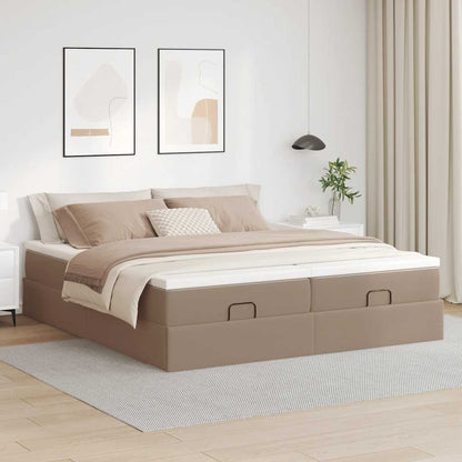 Ottoman-Bett mit Matratzen Cappuccino 180x200cm Kunstleder