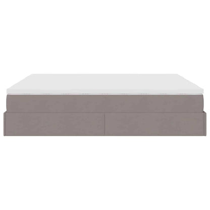 Ottoman-Bett mit Matratzen Taupe 180x200 cm Stoff