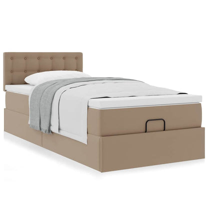 Ottoman-Bett mit Matratze Cappuccino-Braun 80x200 cm Kunstleder