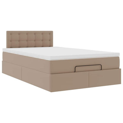 Ottoman-Bett mit Matratze Cappuccino-Braun 120x190cm Kunstleder