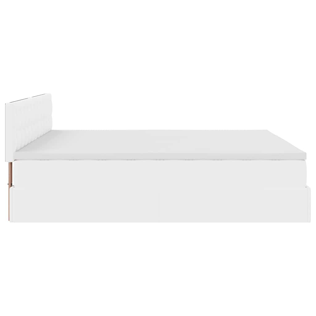 Ottoman-Bett mit Matratze Weiß 180x200 cm Kunstleder