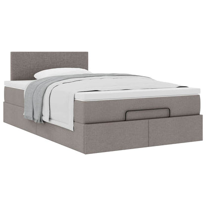 Ottoman-Bett mit Matratze Taupe 120x200 cm Stoff