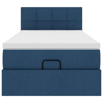 Ottoman-Bett mit Matratze Blau 90x200 cm Stoff