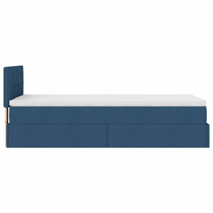 Ottoman-Bett mit Matratze Blau 90x200 cm Stoff