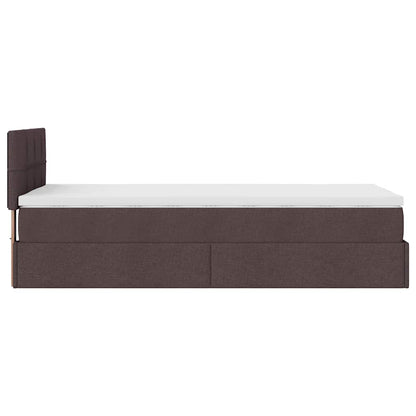 Ottoman-Bett mit Matratze Dunkelbraun 100x200 cm Stoff