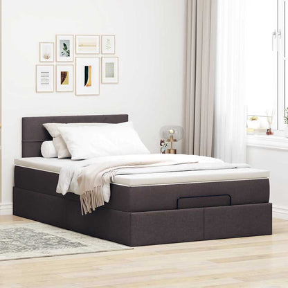 Ottoman-Bett mit Matratze Dunkelbraun 120x190 cm Stoff