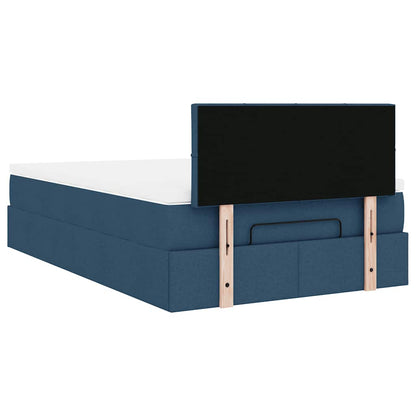 Ottoman-Bett mit Matratze Blau 120x190 cm Stoff