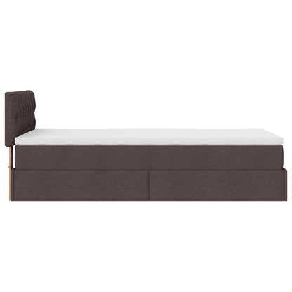 Ottoman-Bett mit Matratze Dunkelbraun 80x200 cm Stoff