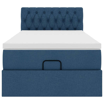 Ottoman-Bett mit Matratze Blau 90x200 cm Stoff