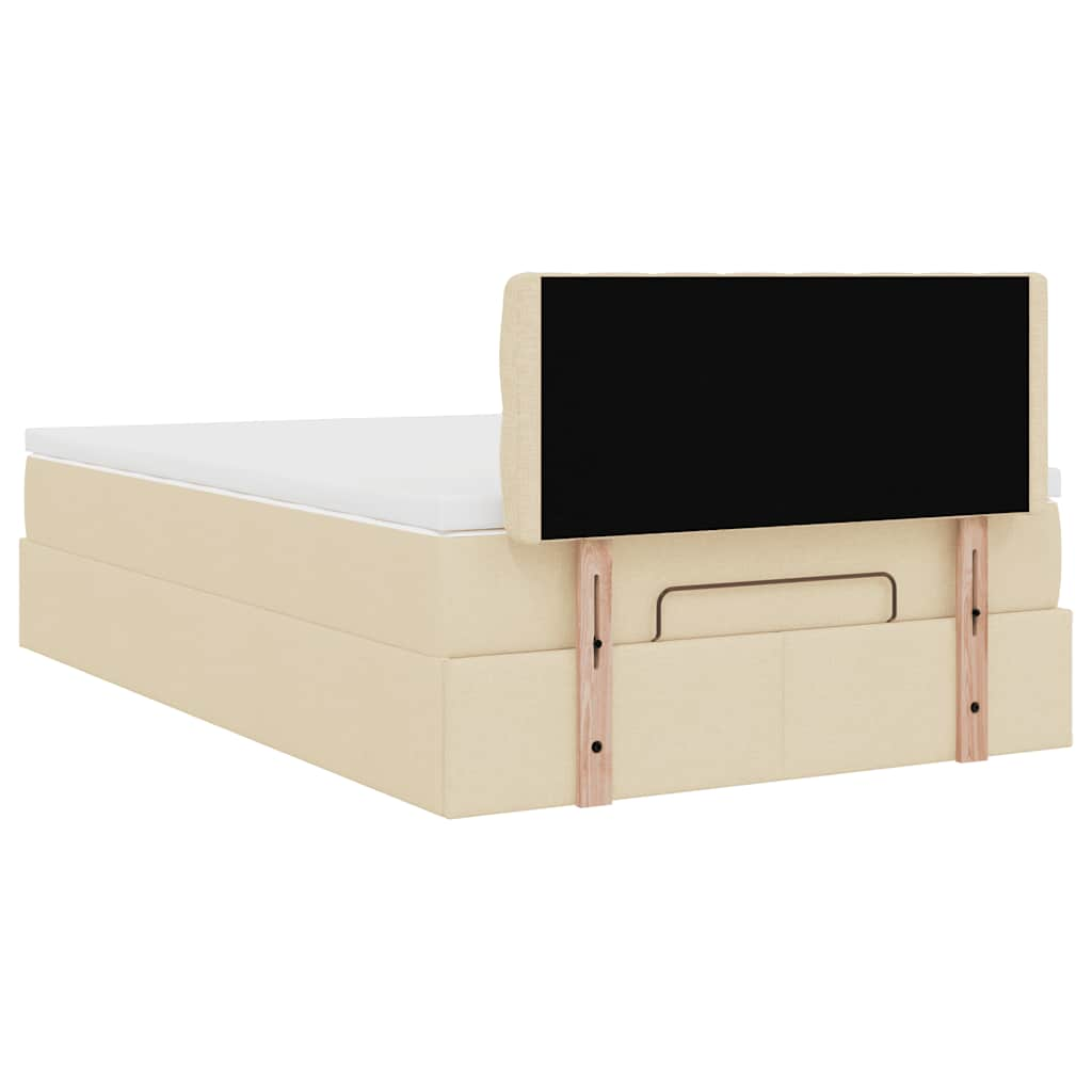 Ottoman-Bett mit Matratze Creme 120x200 cm Stoff