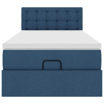 Ottoman-Bett mit Matratze Blau 90x190 cm Stoff