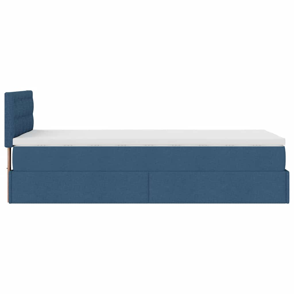 Ottoman-Bett mit Matratze Blau 90x190 cm Stoff