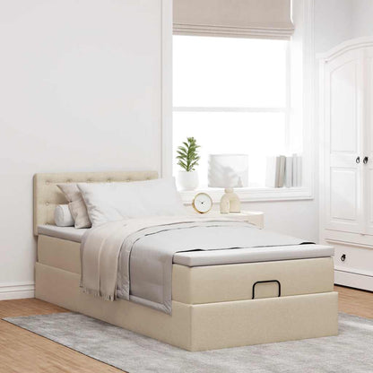 Ottoman-Bett mit Matratze Creme 100x200 cm Stoff