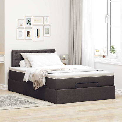 Ottoman-Bett mit Matratze Dunkelbraun 120x200 cm Stoff