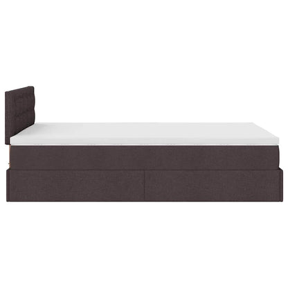 Ottoman-Bett mit Matratze Dunkelbraun 120x200 cm Stoff