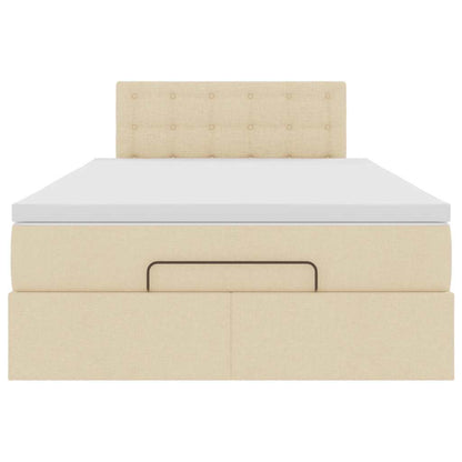 Ottoman-Bett mit Matratze Creme 120x200 cm Stoff