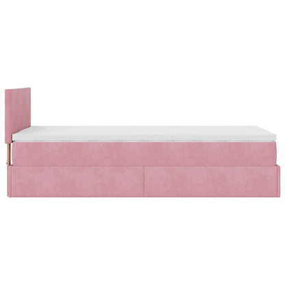 Ottoman-Bett mit Matratze Rosa 80x200 cm Samt