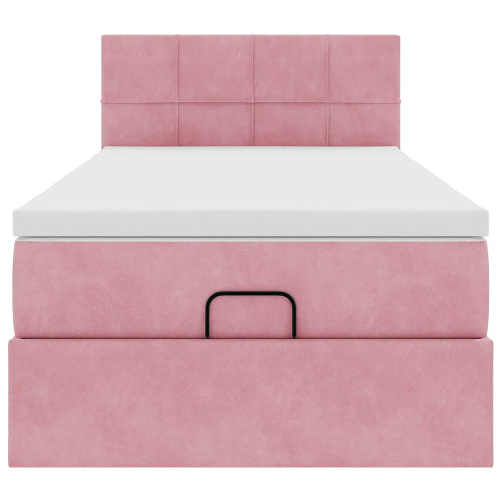 Ottoman-Bett mit Matratze Rosa 80x200 cm Samt