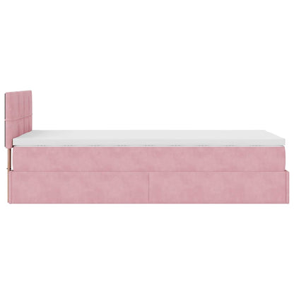 Ottoman-Bett mit Matratze Rosa 100x200 cm Samt