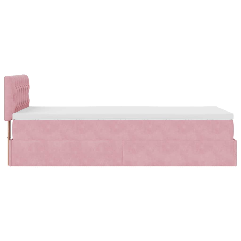 Ottoman-Bett mit Matratze Rosa 80x200 cm Samt