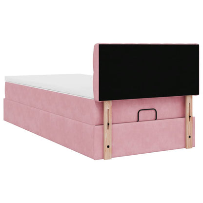 Ottoman-Bett mit Matratze Rosa 80x200 cm Samt