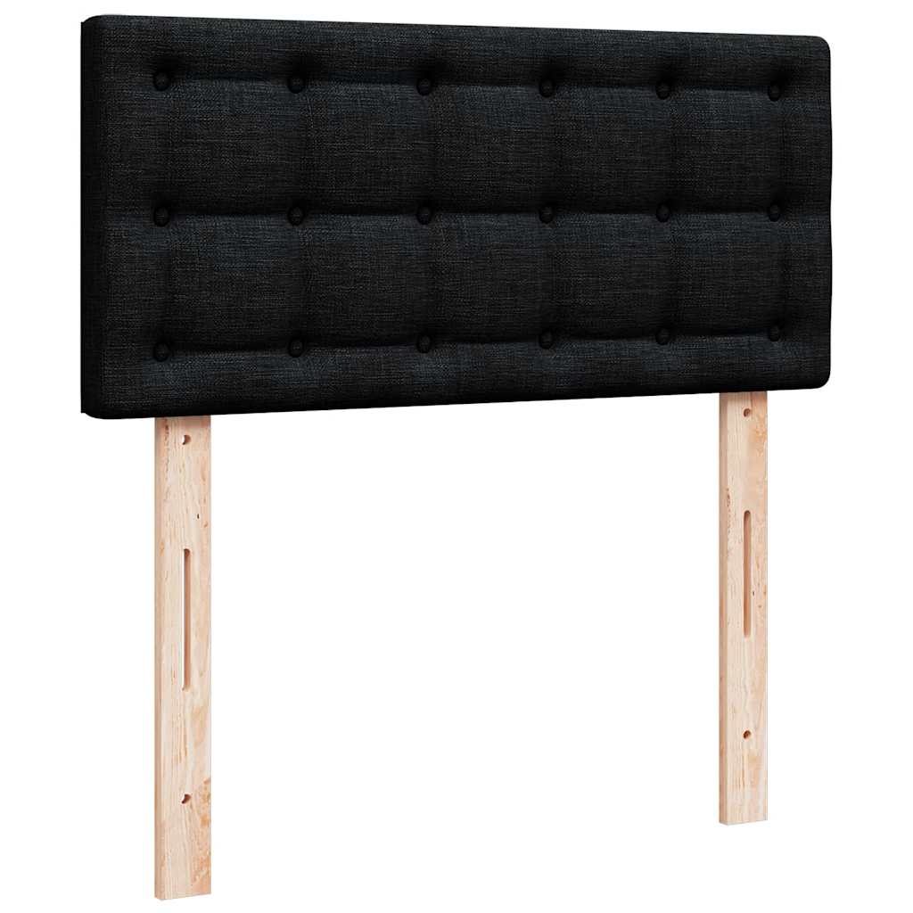 Ottoman-Bett mit Matratzen Schwarz 180x200 cm Stoff