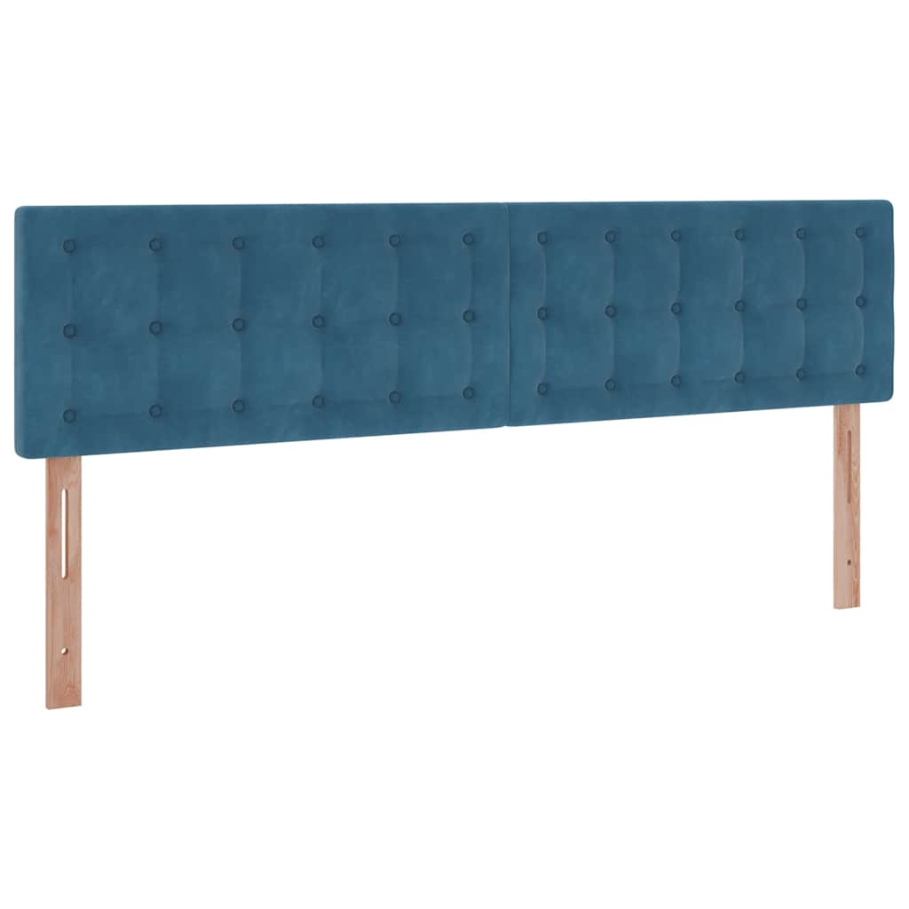 Ottoman-Bett mit Matratzen Dunkelblau 180x200 cm Samt