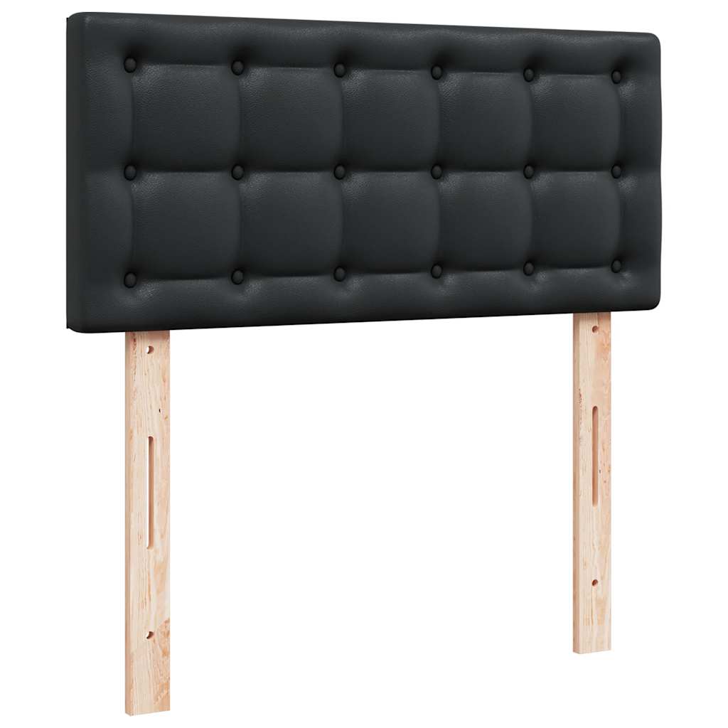 Ottoman-Bett mit Matratze Schwarz 90x190 cm Kunstleder