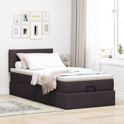 Ottoman-Bett mit Matratze Dunkelbraun 80x200 cm Stoff