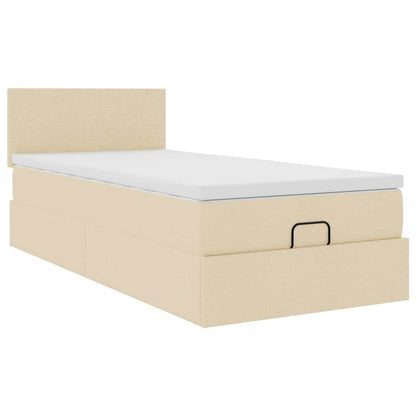 Ottoman-Bett mit Matratze Creme 80x200 cm Stoff