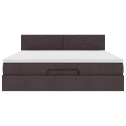 Ottoman-Bett mit Matratze Dunkelbraun 160x200 cm Stoff