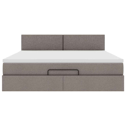 Ottoman-Bett mit Matratze Taupe 160x200 cm Stoff