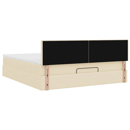 Ottoman-Bett mit Matratze Creme 180x200 cm Stoff