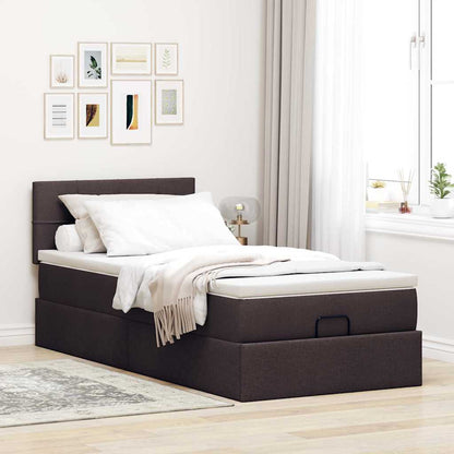 Ottoman-Bett mit Matratze Dunkelbraun 80x200 cm Stoff