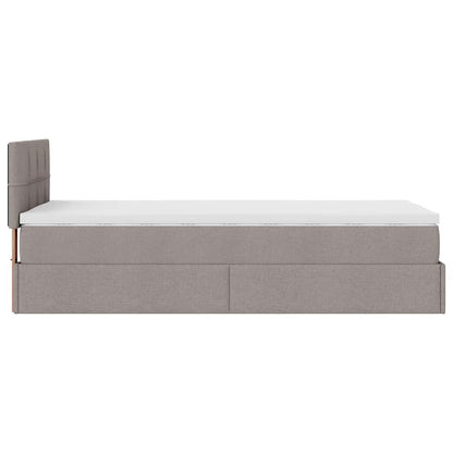 Ottoman-Bett mit Matratze Taupe 90x200 cm Stoff