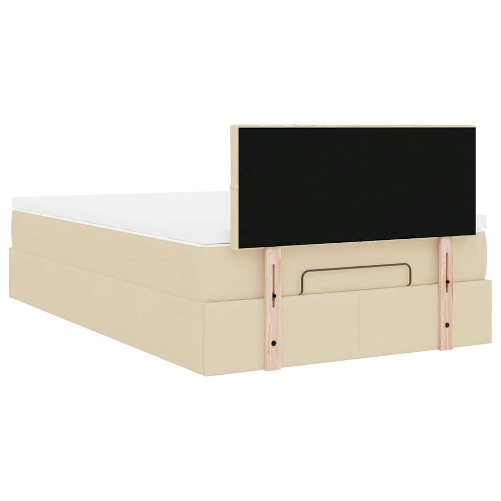 Ottoman-Bett mit Matratze Creme 120x190 cm Stoff