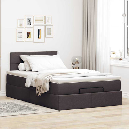 Ottoman-Bett mit Matratze Dunkelbraun 120x200 cm Stoff