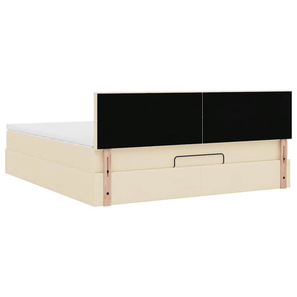 Ottoman-Bett mit Matratze Creme 180x200 cm Stoff