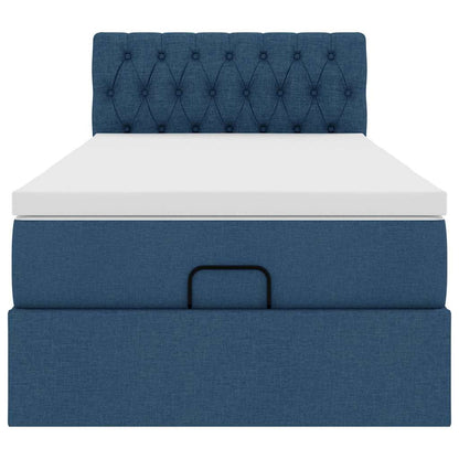 Ottoman-Bett mit Matratze Blau 90x190 cm Stoff