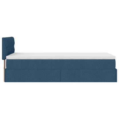 Ottoman-Bett mit Matratze Blau 90x190 cm Stoff