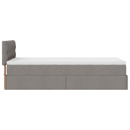 Ottoman-Bett mit Matratze Taupe 90x200 cm Stoff