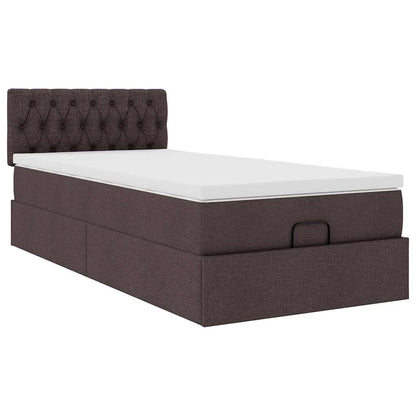 Ottoman-Bett mit Matratze Dunkelbraun 100x200 cm Stoff